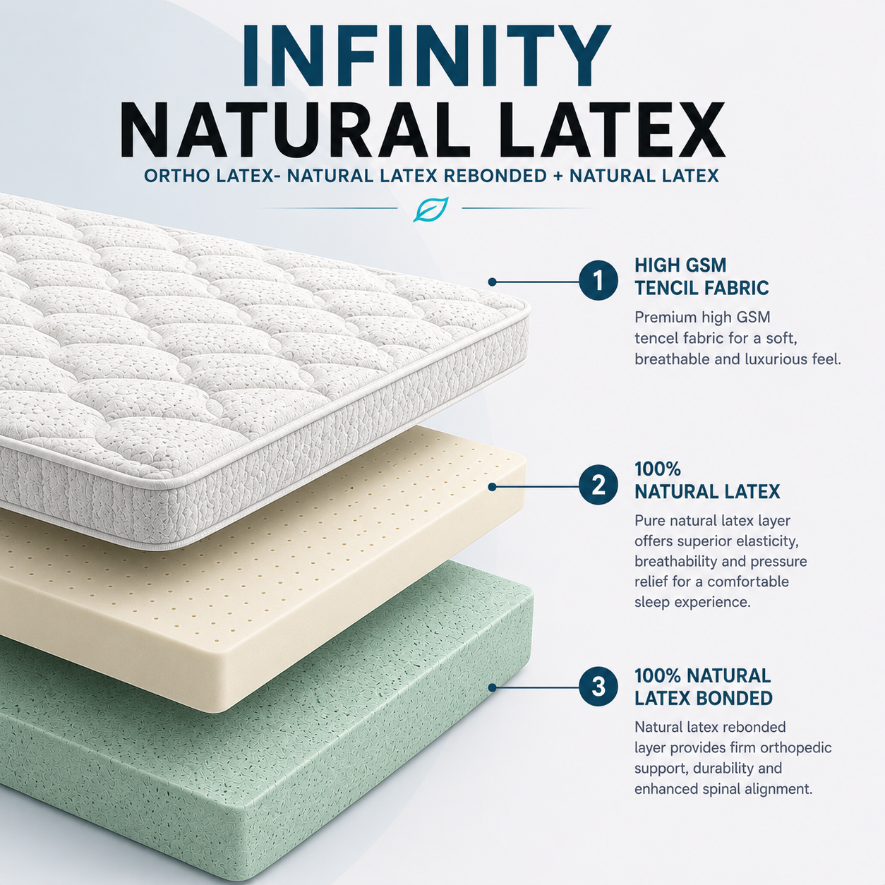 100% Natural latex Ortho Organic Mattress