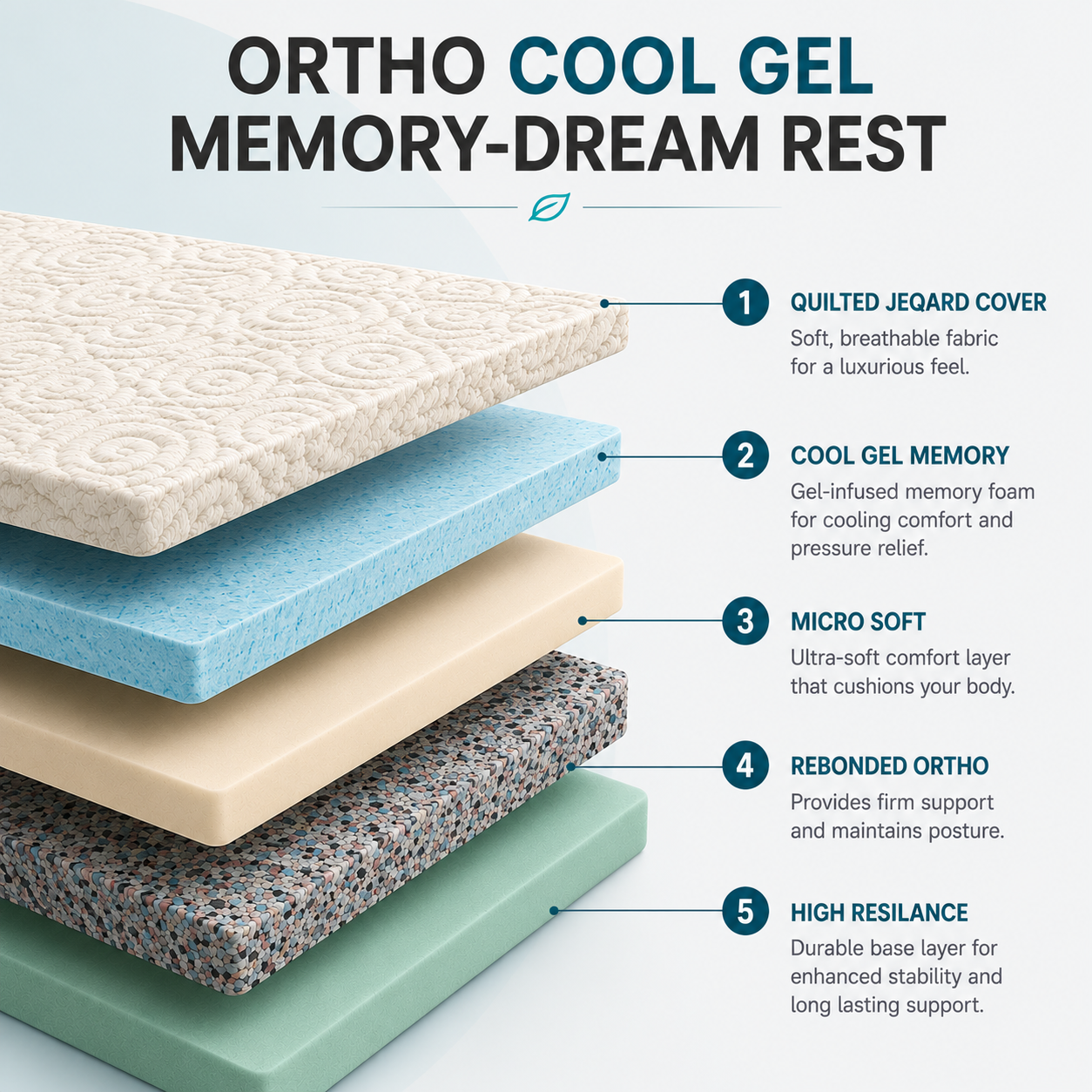 Adore Sleep Ortho Cool Gel Memory - Dream Rest